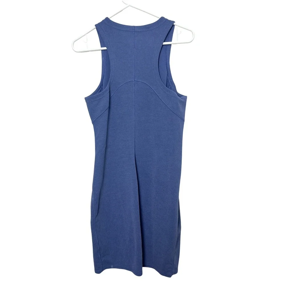 Lululemon Ribbed Softstreme‎ Slim-Fit Tank Dress Oasis Blue size 4 athleisure